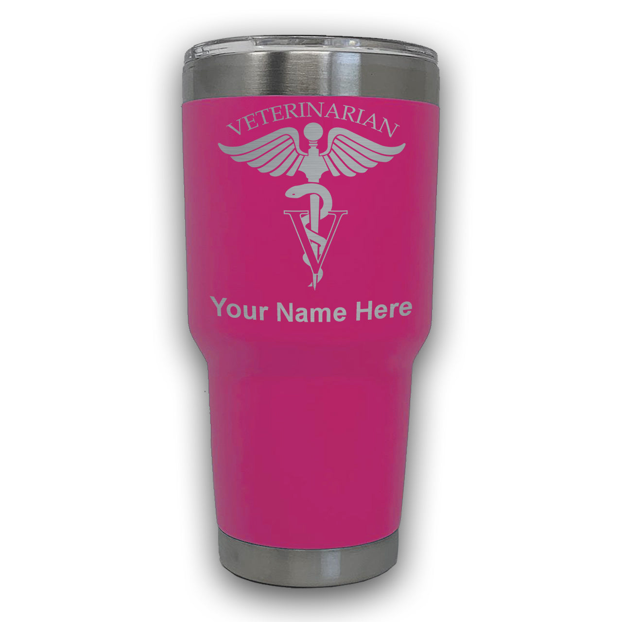 LaserGram 30oz Tumbler Mug, Veterinarian, Personalized Engraving Included