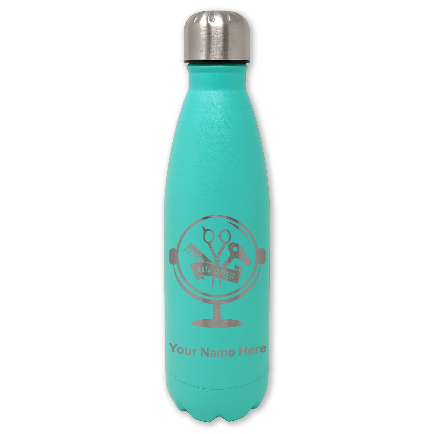 LaserGram Double Wall Water Bottle, Hair Stylist, Personalized Engraving Included