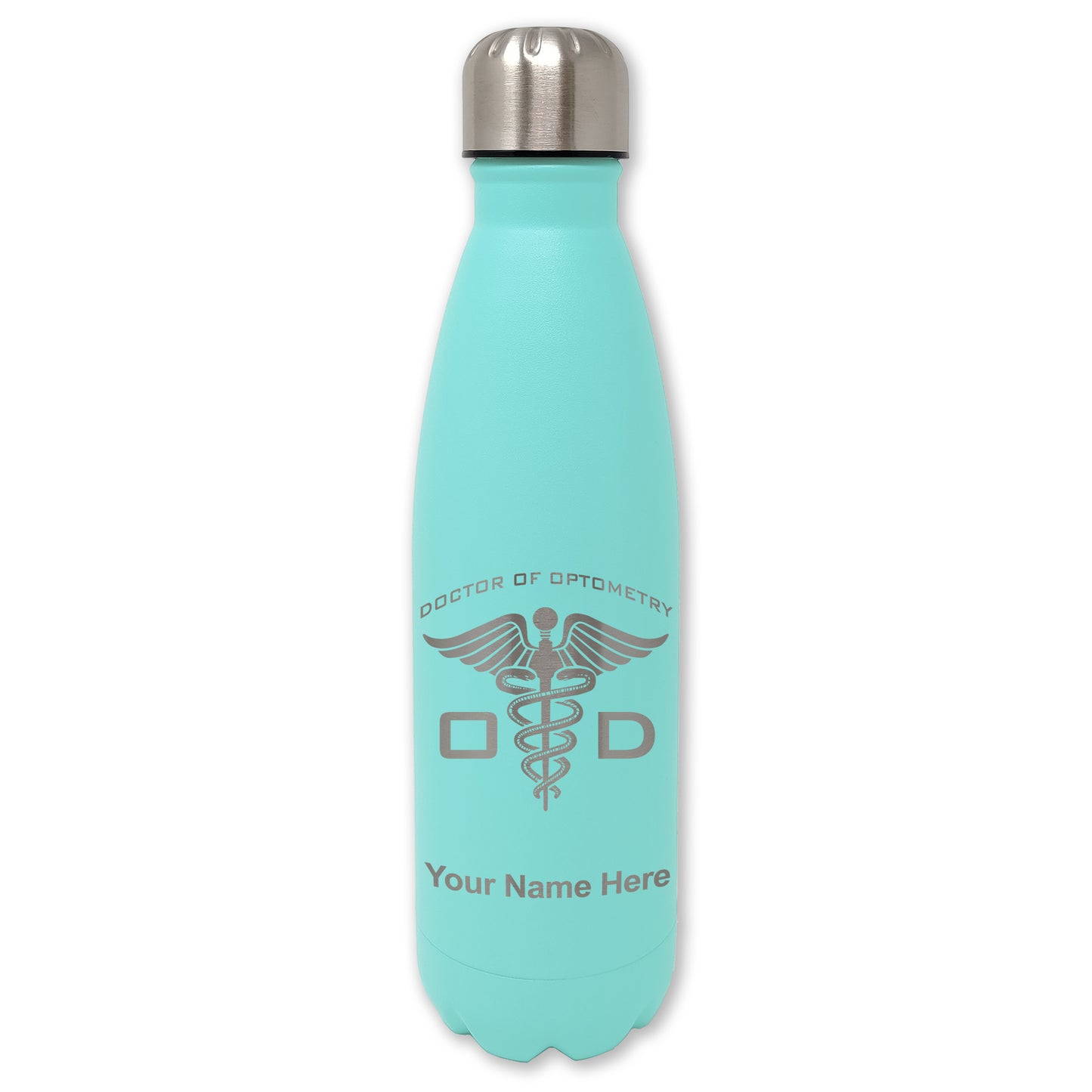 LaserGram Double Wall Water Bottle, OD Doctor of Optometry, Personalized Engraving Included
