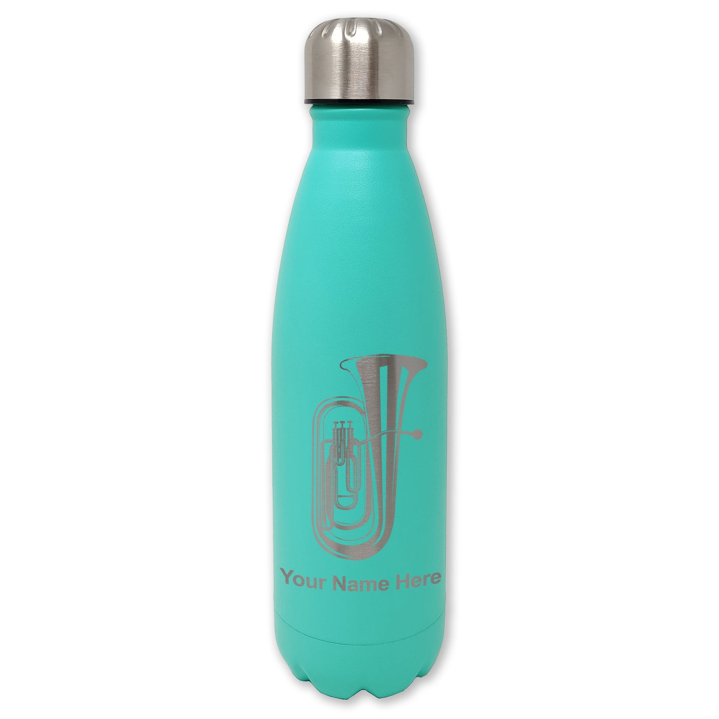 LaserGram Double Wall Water Bottle, Tuba, Personalized Engraving Included