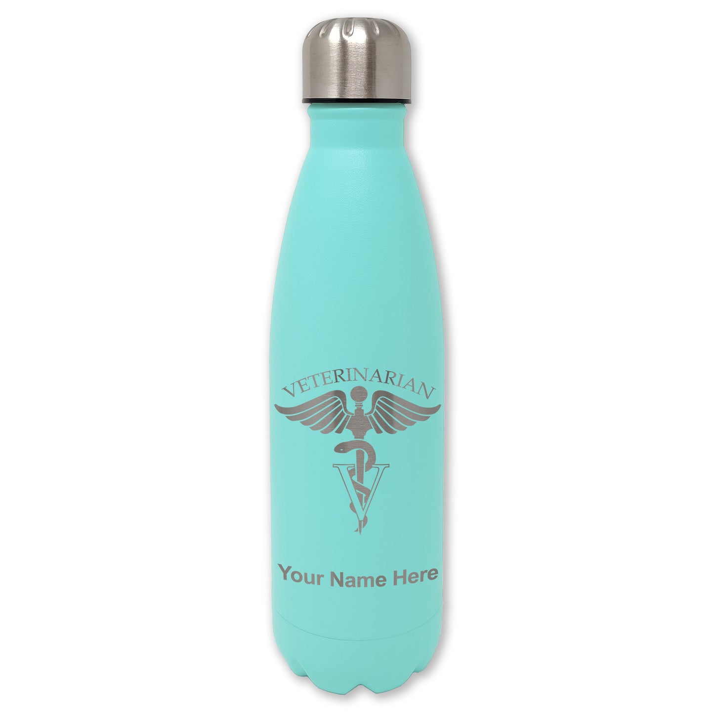 LaserGram Double Wall Water Bottle, Veterinarian, Personalized Engraving Included