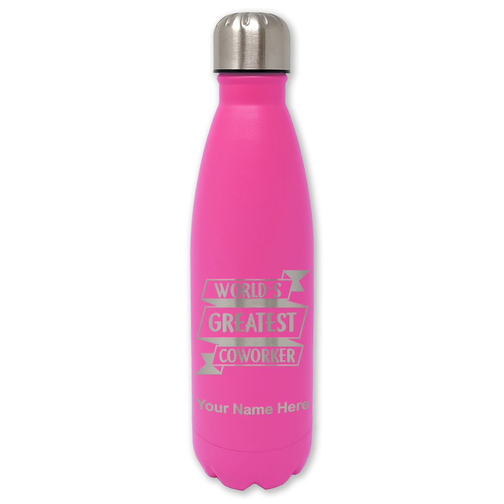 LaserGram Double Wall Water Bottle, World's Greatest Coworker, Personalized Engraving Included