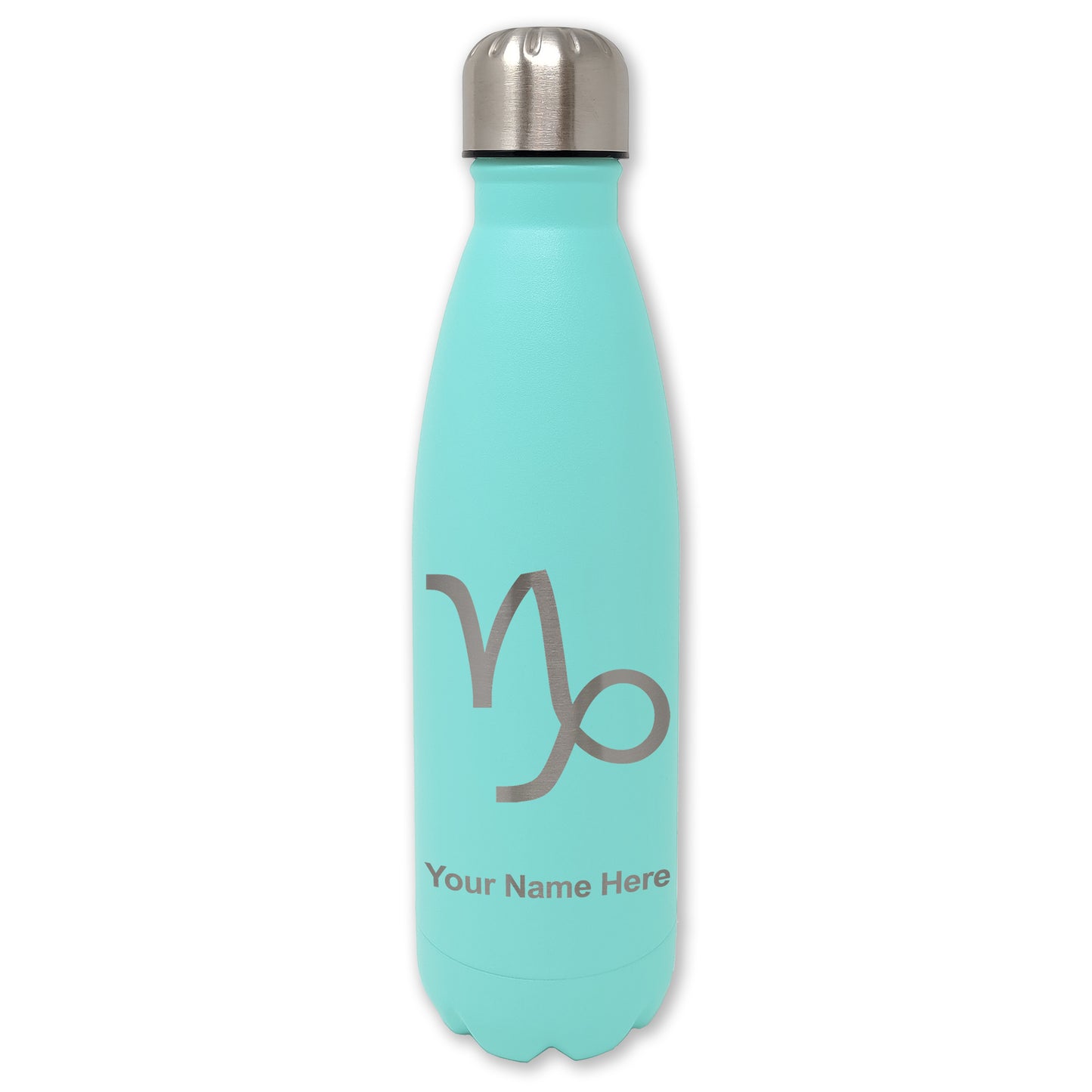 LaserGram Double Wall Water Bottle, Zodiac Sign Capricorn, Personalized Engraving Included