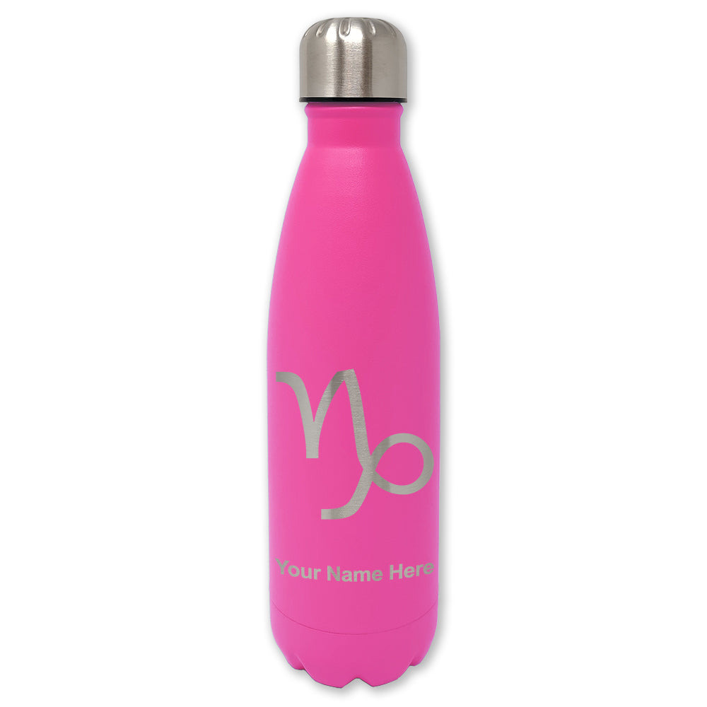 LaserGram Double Wall Water Bottle, Zodiac Sign Capricorn, Personalized Engraving Included