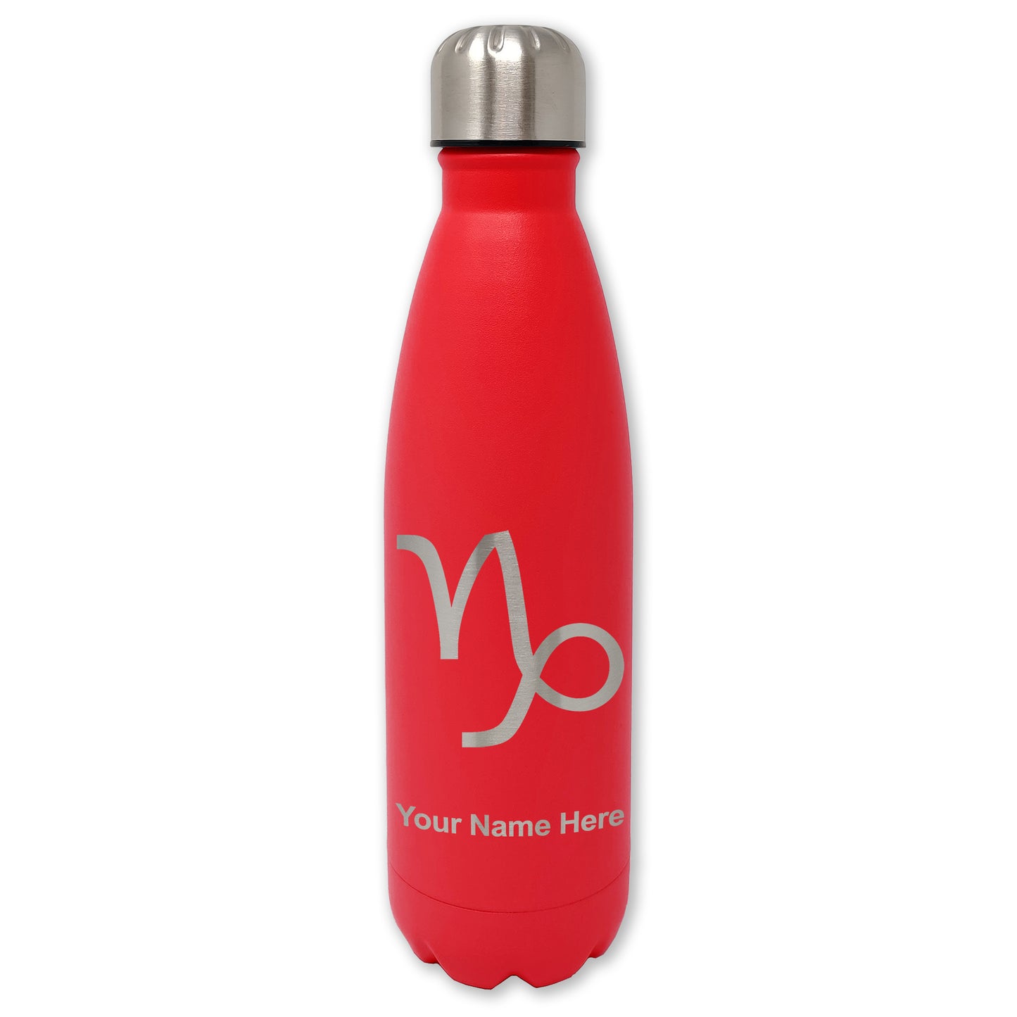 LaserGram Double Wall Water Bottle, Zodiac Sign Capricorn, Personalized Engraving Included