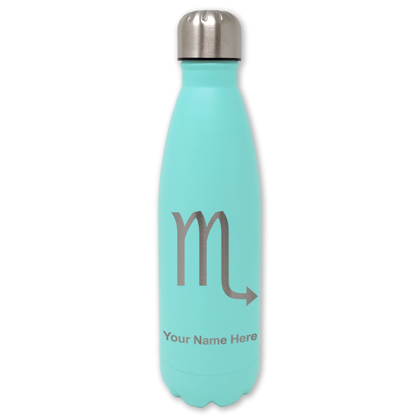 LaserGram Double Wall Water Bottle, Zodiac Sign Scorpio, Personalized Engraving Included