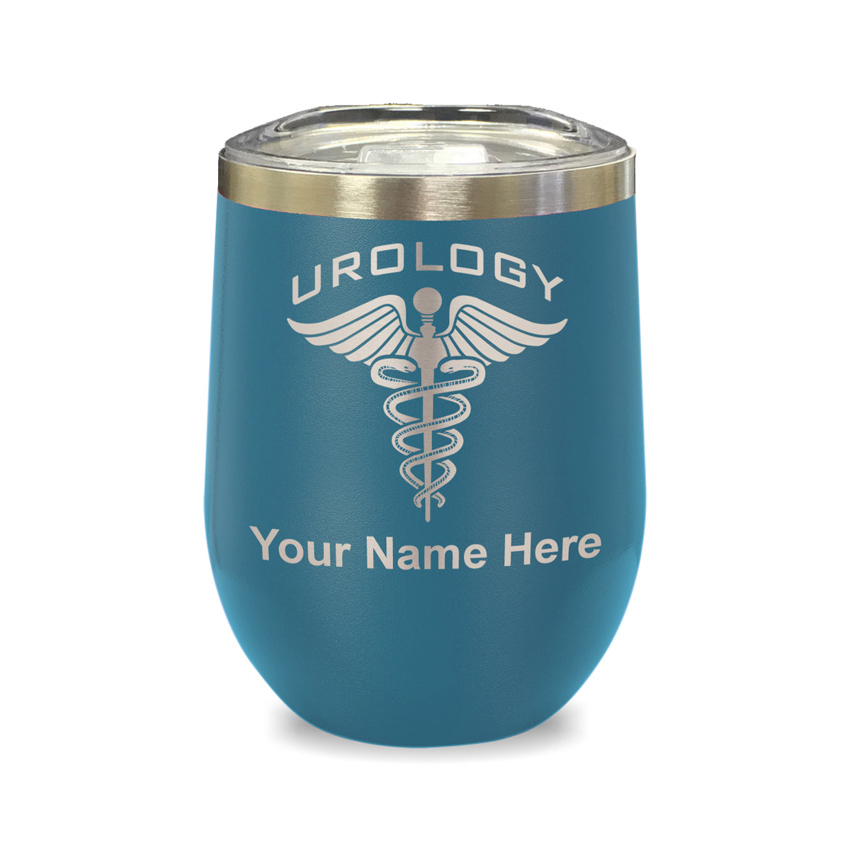 LaserGram Double Wall Stainless Steel Wine Glass, Urology, Personalized Engraving Included