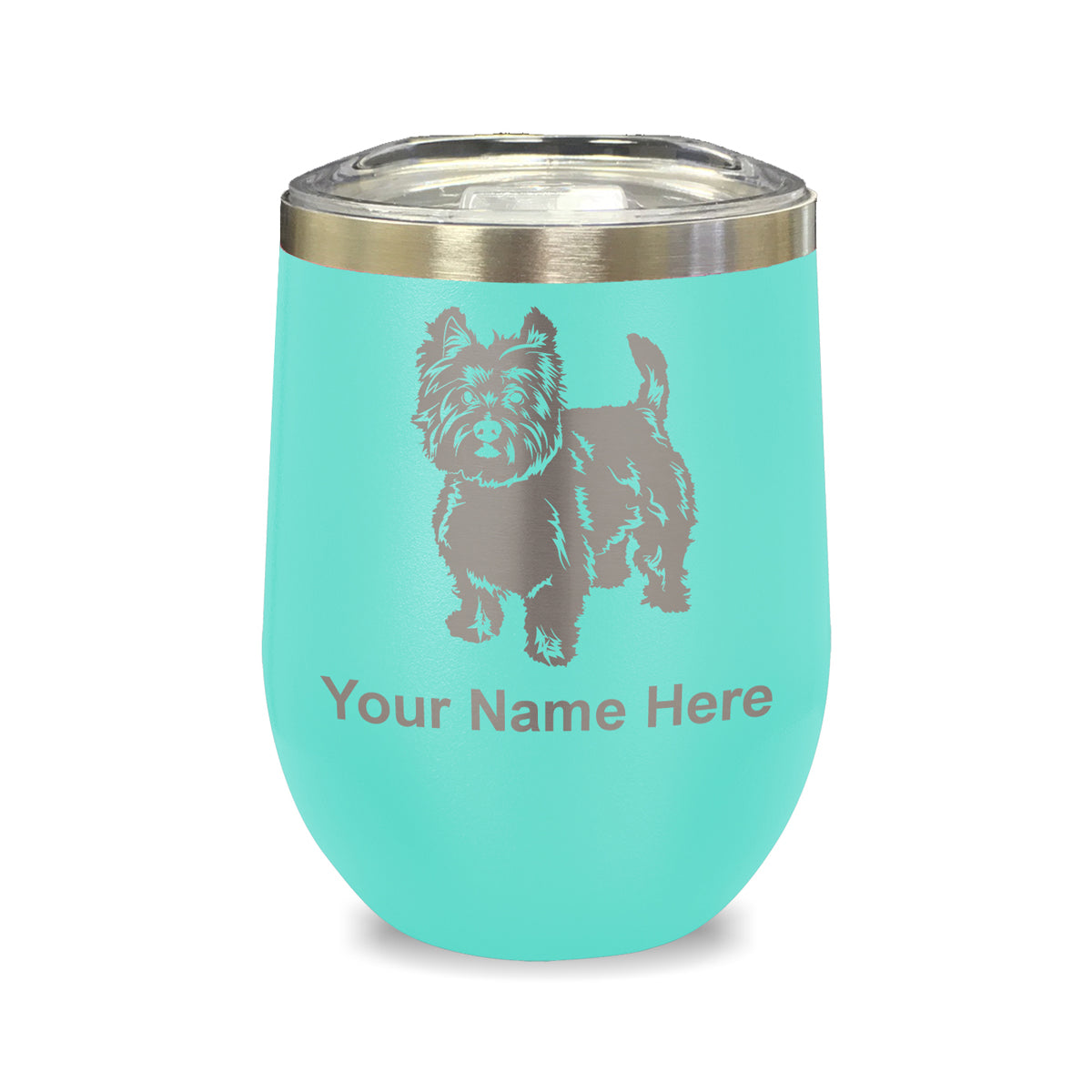 LaserGram Double Wall Stainless Steel Wine Glass, West Highland Terrier Dog, Personalized Engraving Included