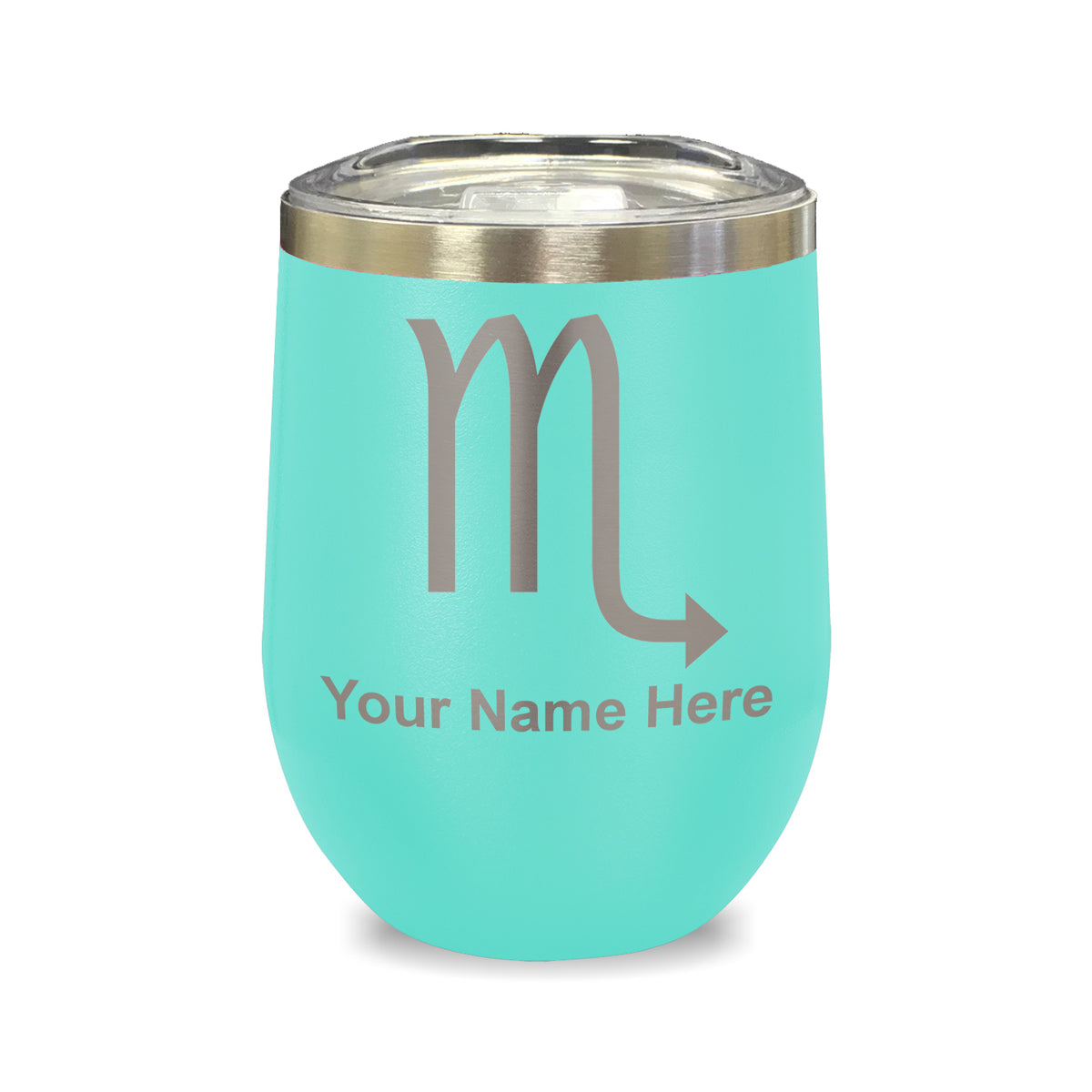 LaserGram Double Wall Stainless Steel Wine Glass, Zodiac Sign Scorpio, Personalized Engraving Included