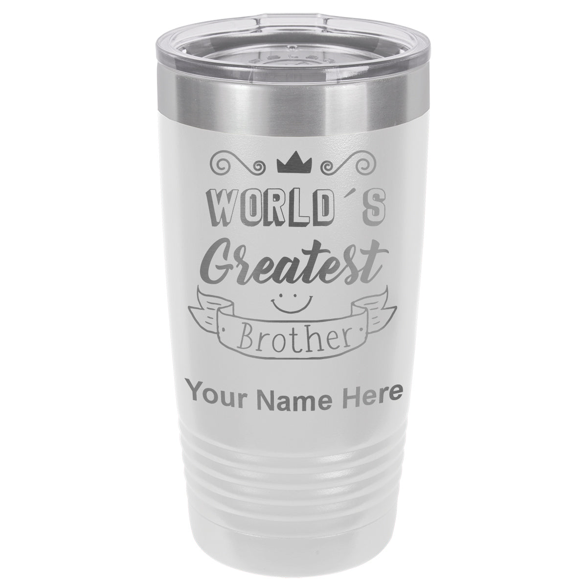 20oz Vacuum Insulated Tumbler Mug, World's Greatest Brother, Personalized Engraving Included