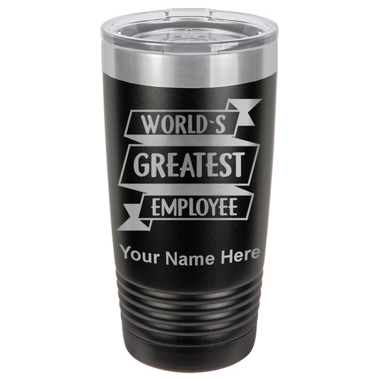 20oz Vacuum Insulated Tumbler Mug, World's Greatest Employee, Personalized Engraving Included