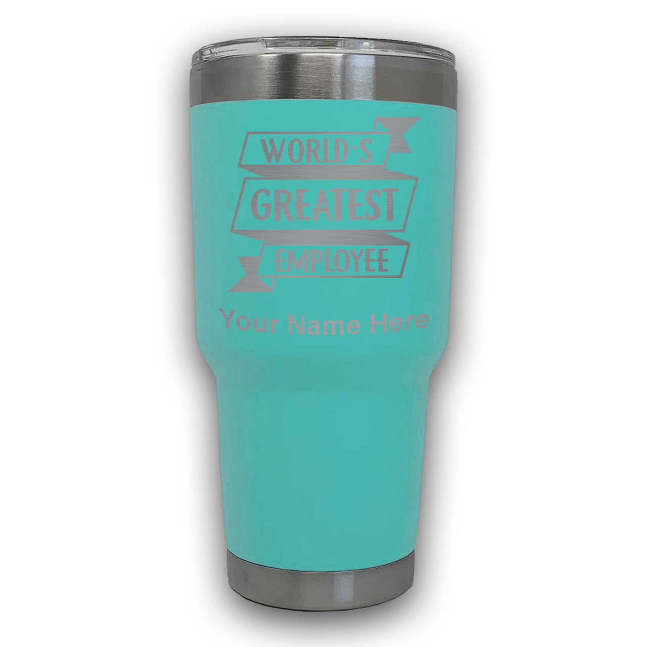 LaserGram 30oz Tumbler Mug, World's Greatest Employee, Personalized Engraving Included