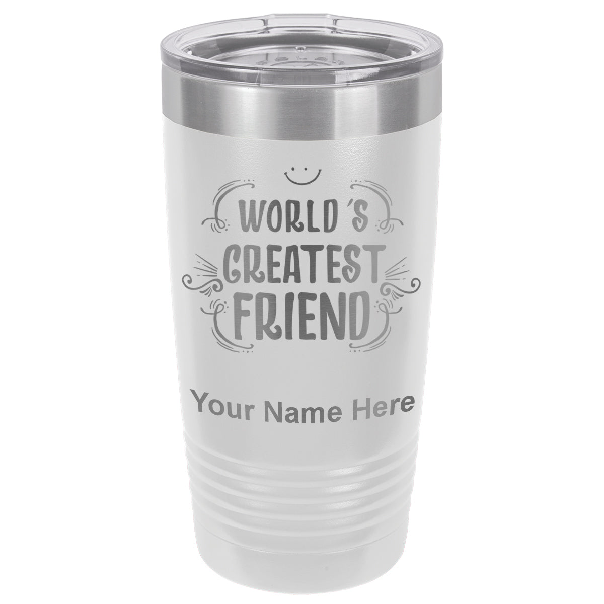 20oz Vacuum Insulated Tumbler Mug, World's Greatest Friend, Personalized Engraving Included