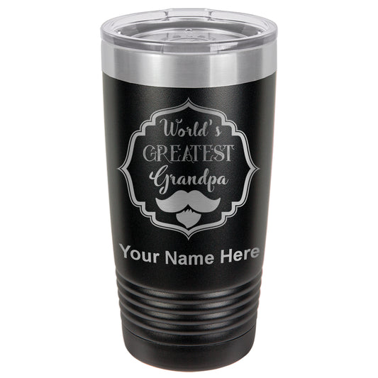 20oz Vacuum Insulated Tumbler Mug, World's Greatest Grandpa, Personalized Engraving Included