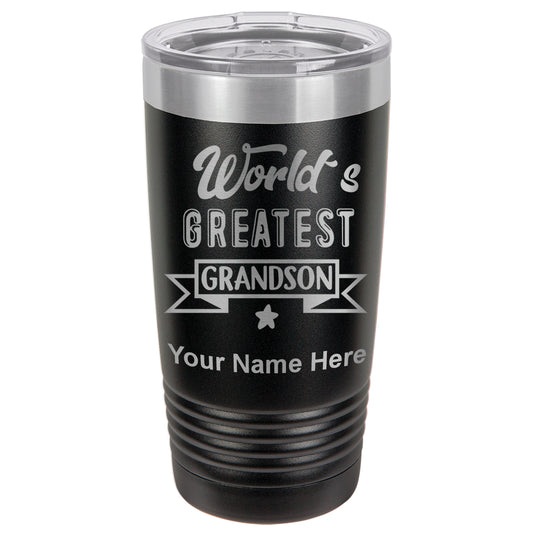 20oz Vacuum Insulated Tumbler Mug, World's Greatest Grandson, Personalized Engraving Included