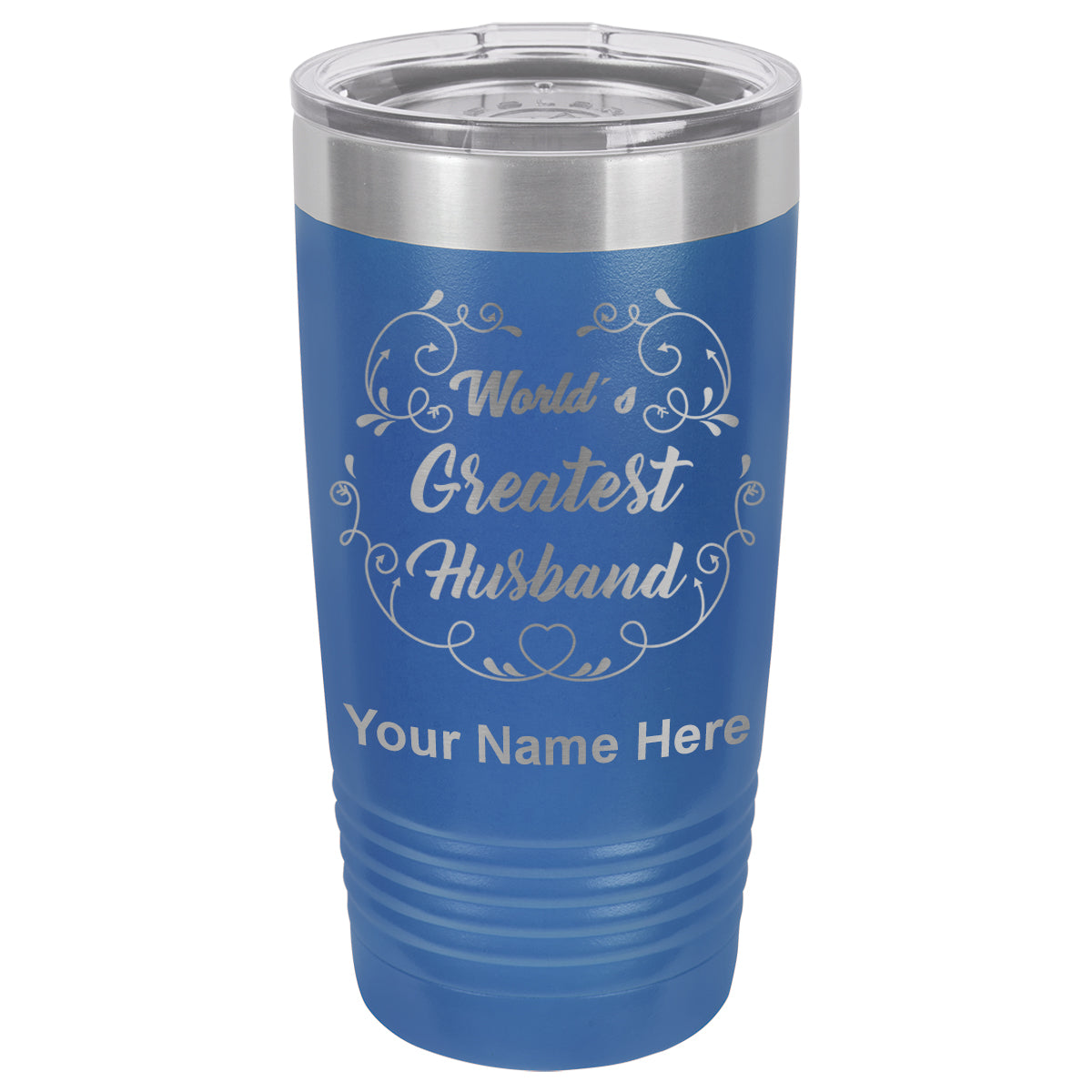 20oz Vacuum Insulated Tumbler Mug, World's Greatest Husband, Personalized Engraving Included