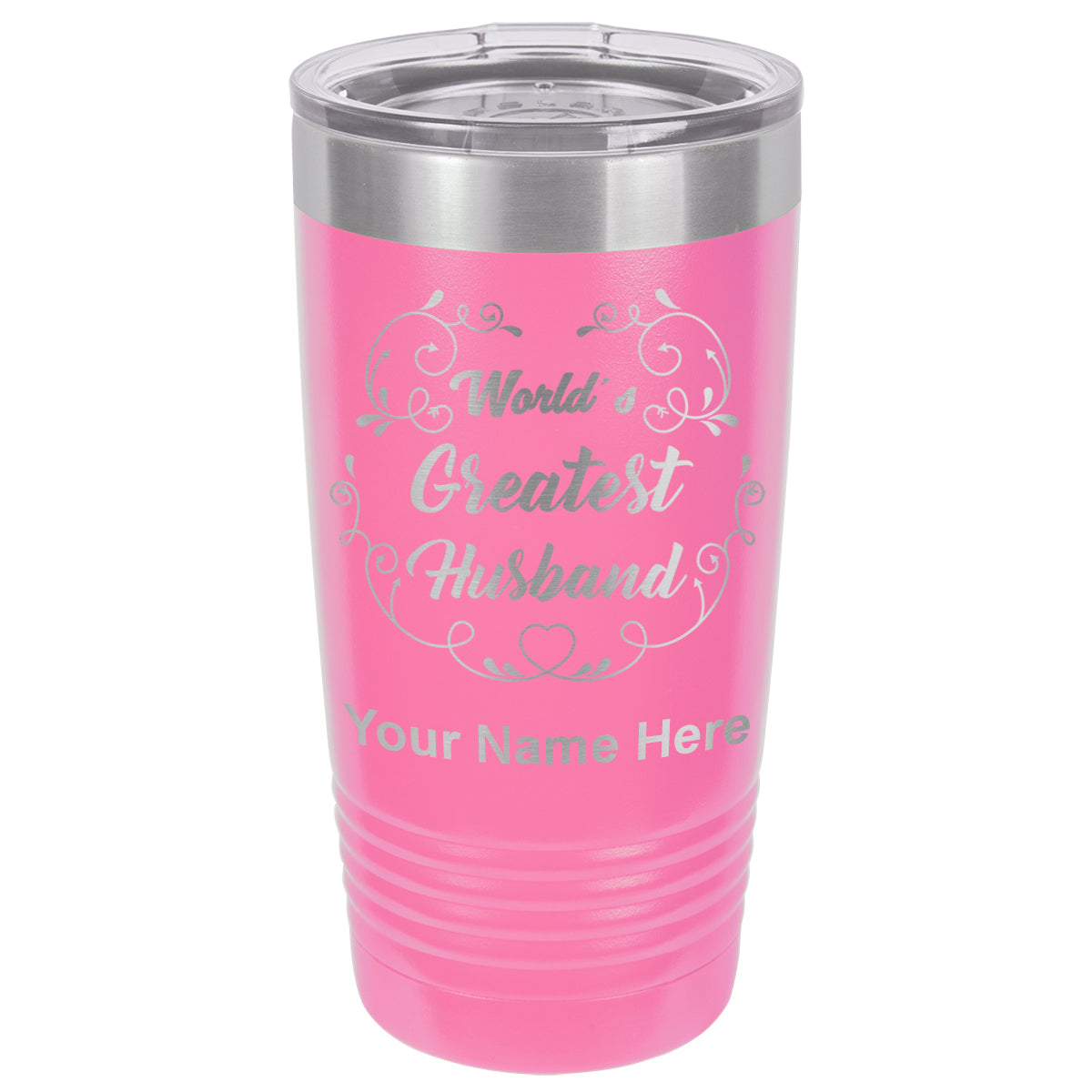 20oz Vacuum Insulated Tumbler Mug, World's Greatest Husband, Personalized Engraving Included
