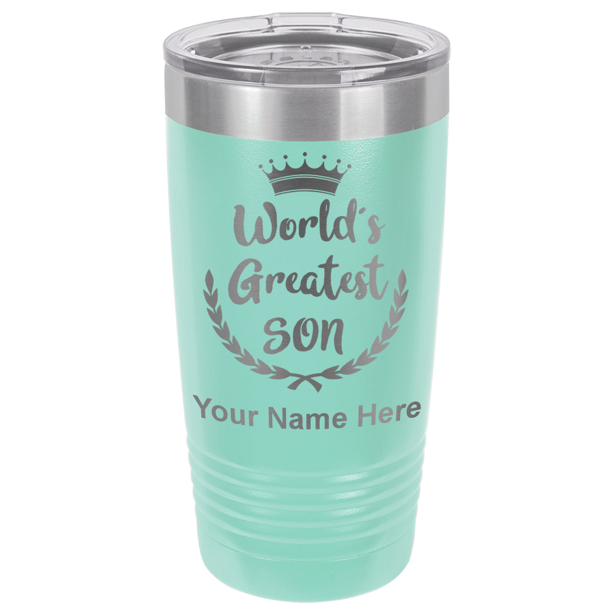 20oz Vacuum Insulated Tumbler Mug, World's Greatest Son, Personalized Engraving Included