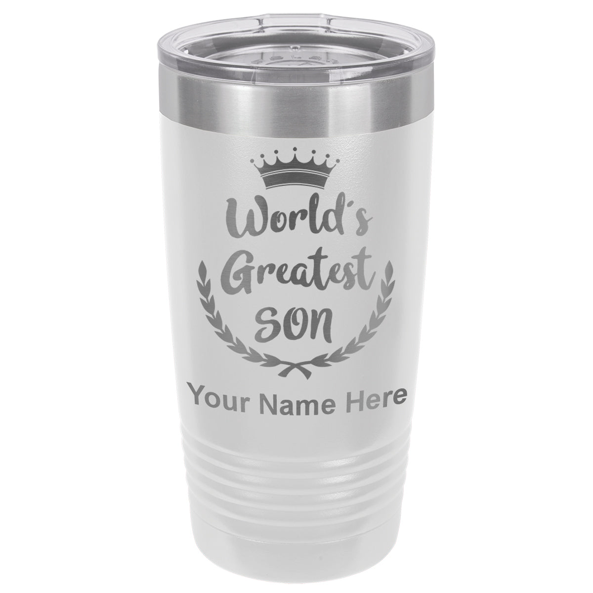 20oz Vacuum Insulated Tumbler Mug, World's Greatest Son, Personalized Engraving Included