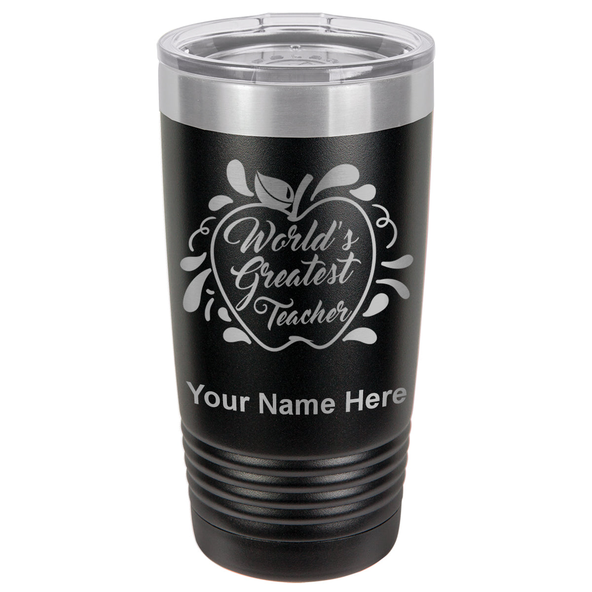 20oz Vacuum Insulated Tumbler Mug, World's Greatest Teacher, Personalized Engraving Included