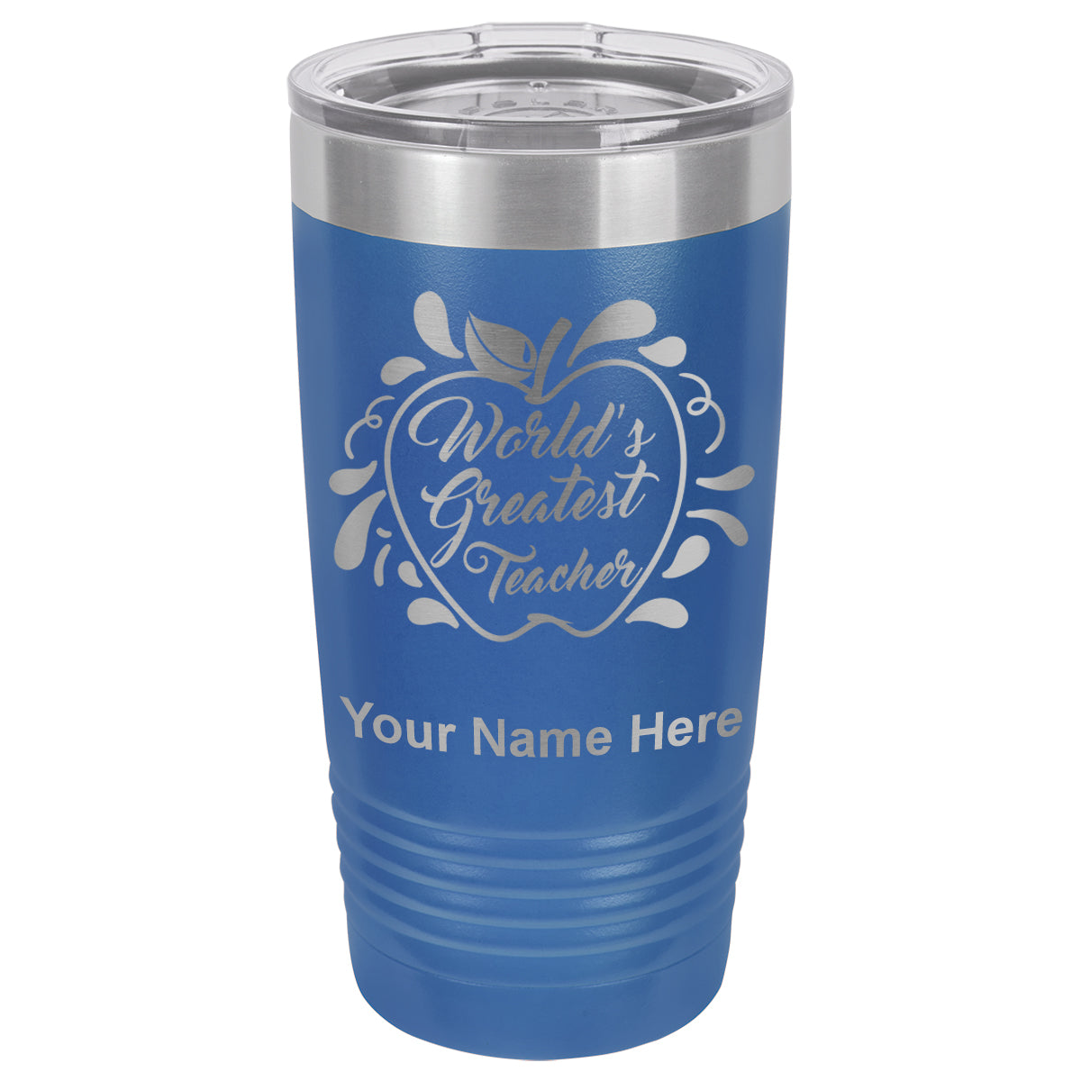 20oz Vacuum Insulated Tumbler Mug, World's Greatest Teacher, Personalized Engraving Included