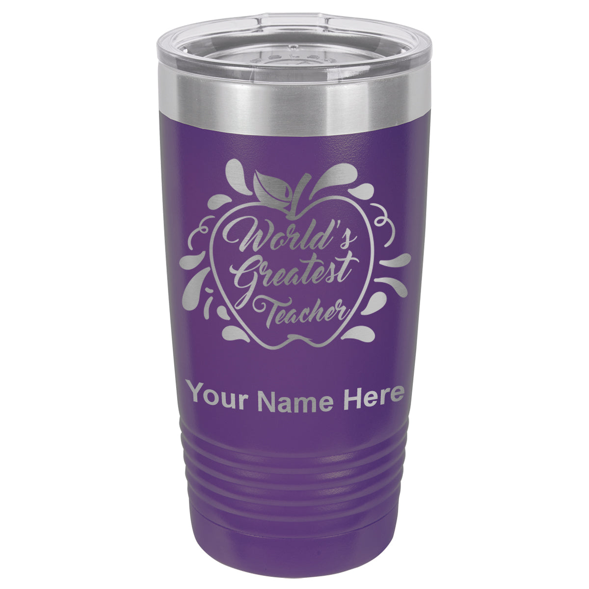 20oz Vacuum Insulated Tumbler Mug, World's Greatest Teacher, Personalized Engraving Included