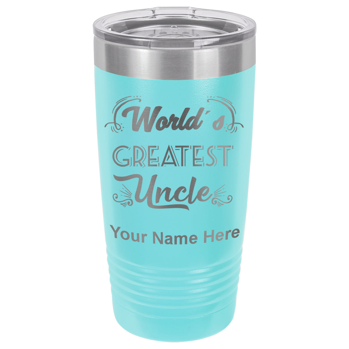 20oz Vacuum Insulated Tumbler Mug, World's Greatest Uncle, Personalized Engraving Included