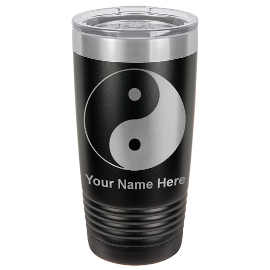 20oz Vacuum Insulated Tumbler Mug, Yin Yang, Personalized Engraving Included