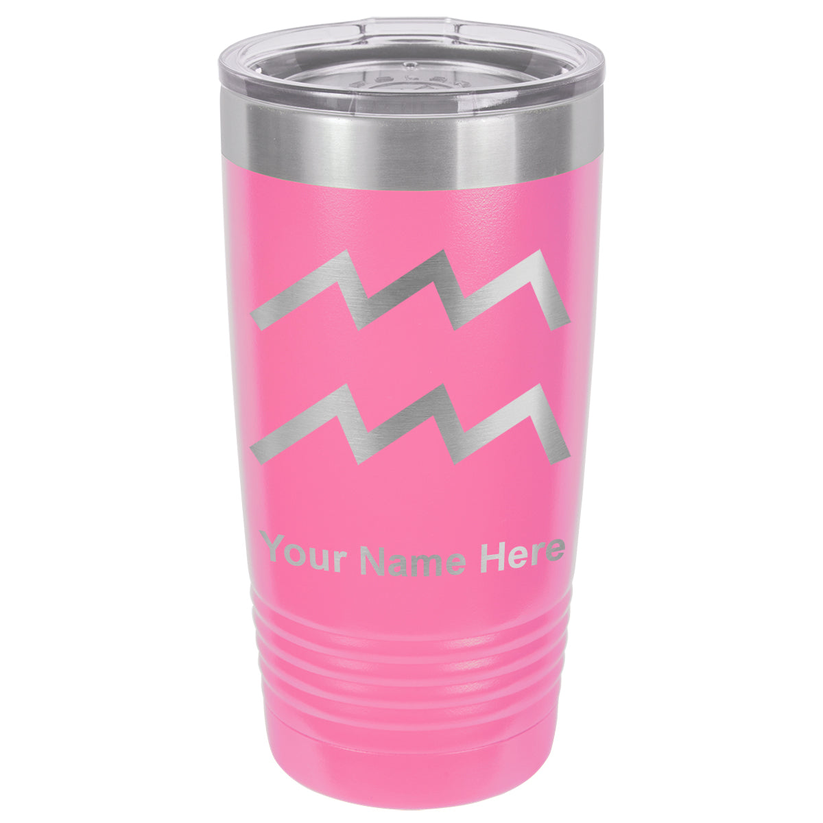 20oz Vacuum Insulated Tumbler Mug, Zodiac Sign Aquarius, Personalized Engraving Included