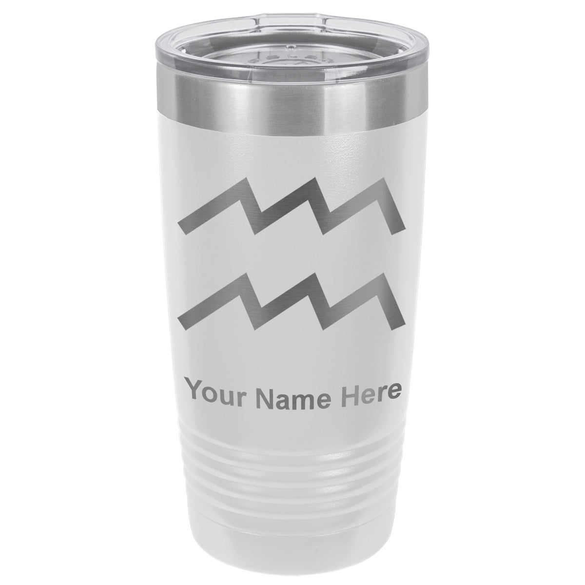 20oz Vacuum Insulated Tumbler Mug, Zodiac Sign Aquarius, Personalized Engraving Included