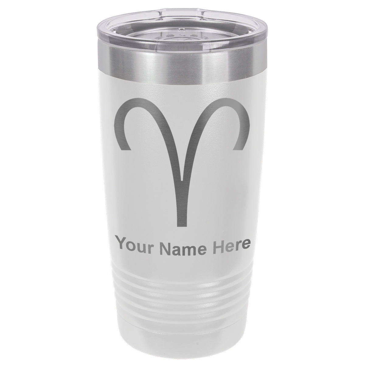 20oz Vacuum Insulated Tumbler Mug, Zodiac Sign Aries, Personalized Engraving Included