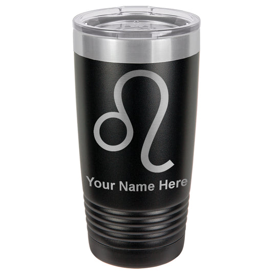 20oz Vacuum Insulated Tumbler Mug, Zodiac Sign Leo, Personalized Engraving Included