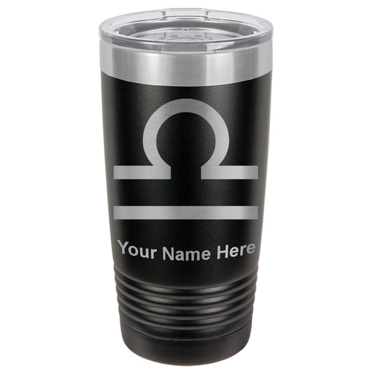 20oz Vacuum Insulated Tumbler Mug, Zodiac Sign Libra, Personalized Engraving Included