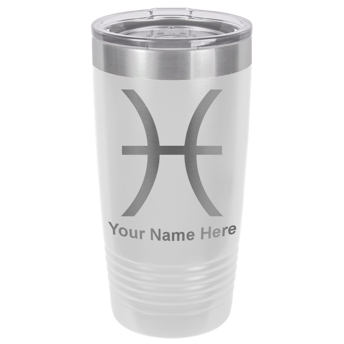 20oz Vacuum Insulated Tumbler Mug, Zodiac Sign Pisces, Personalized Engraving Included