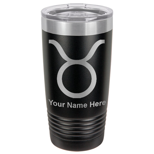 20oz Vacuum Insulated Tumbler Mug, Zodiac Sign Taurus, Personalized Engraving Included