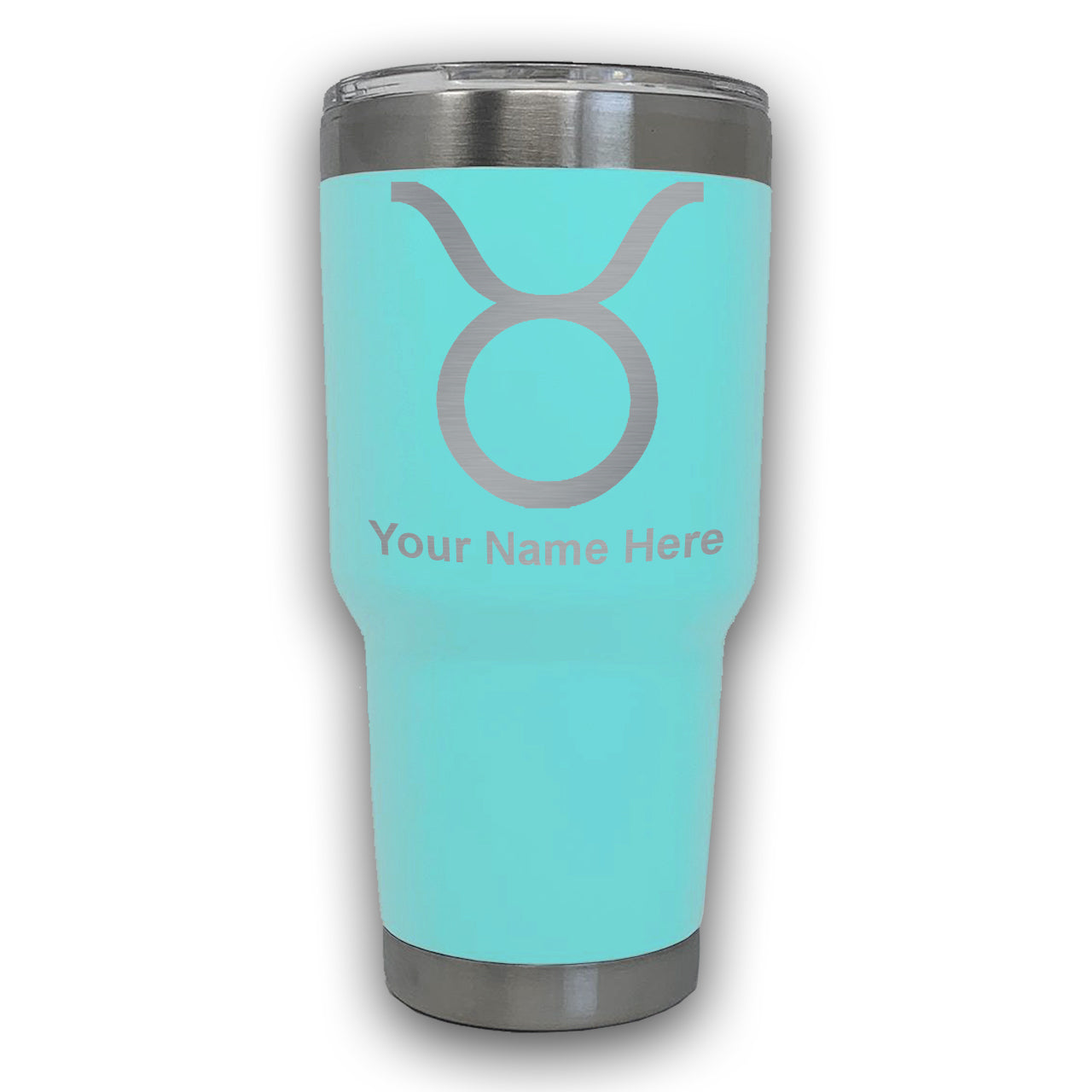 LaserGram 30oz Tumbler Mug, Zodiac Sign Taurus, Personalized Engraving Included