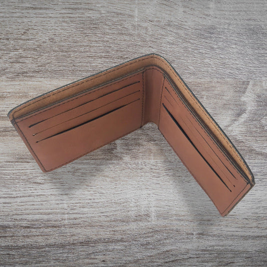 Faux Leather Bi-Fold Wallet, Golfer Golfing, Personalized Engraving Included