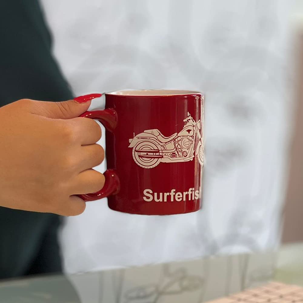 11oz Round Ceramic Coffee Mug, Snowmobile, Personalized Engraving Included