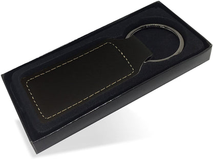 Faux Leather Rectangle Keychain, Bowling Ball and Pins, Personalized Engraving Included