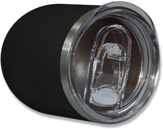 LaserGram Double Wall Stainless Steel Wine Glass, Freight Train, Personalized Engraving Included