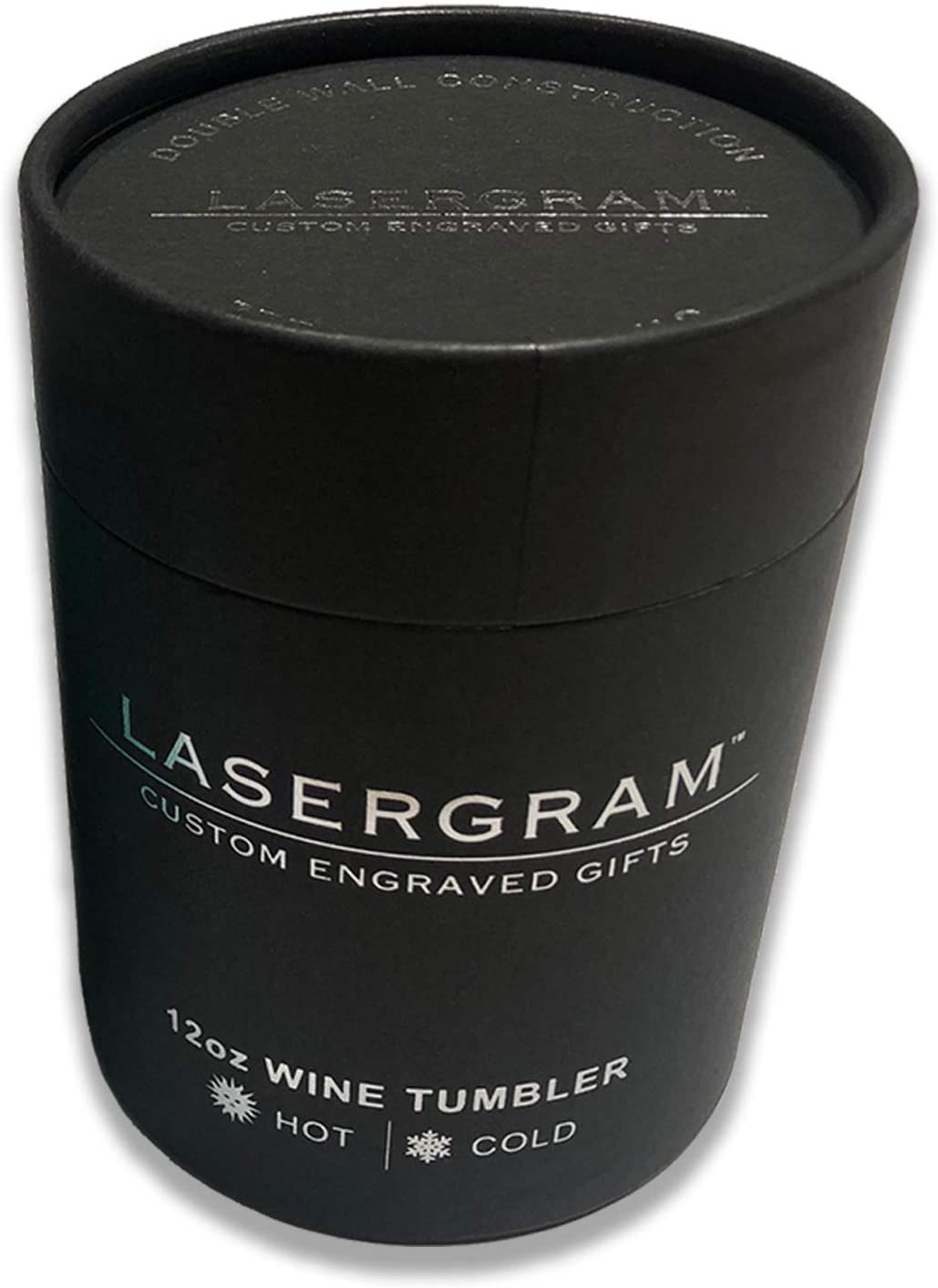 LaserGram Double Wall Stainless Steel Wine Glass, Dragon, Personalized Engraving Included