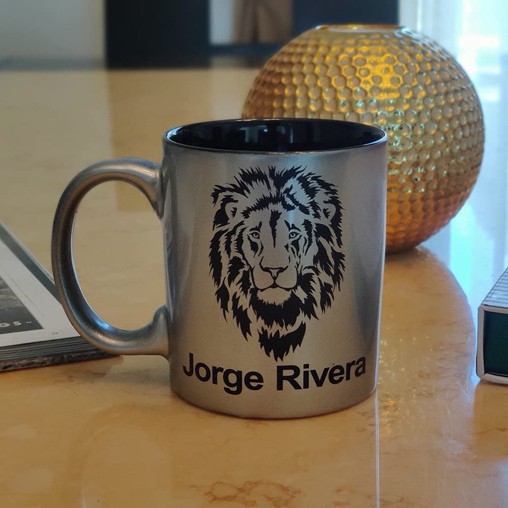 11oz Round Ceramic Coffee Mug, Snowmobile, Personalized Engraving Included
