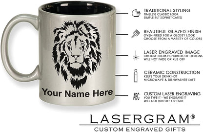 11oz Round Ceramic Coffee Mug, Snowmobile, Personalized Engraving Included