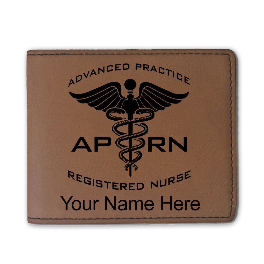 Faux Leather Bi-Fold Wallet, APRN Advanced Practice Registered Nurse, Personalized Engraving Included