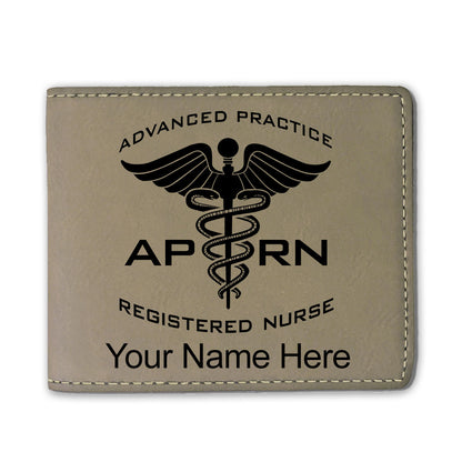 Faux Leather Bi-Fold Wallet, APRN Advanced Practice Registered Nurse, Personalized Engraving Included