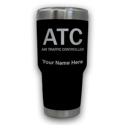 LaserGram 30oz Tumbler Mug, ATC Air Traffic Controller, Personalized Engraving Included