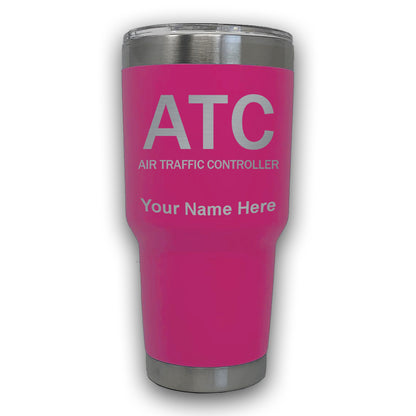 LaserGram 30oz Tumbler Mug, ATC Air Traffic Controller, Personalized Engraving Included
