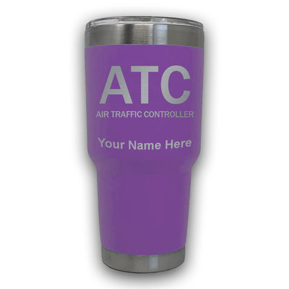 LaserGram 30oz Tumbler Mug, ATC Air Traffic Controller, Personalized Engraving Included