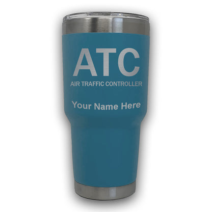 LaserGram 30oz Tumbler Mug, ATC Air Traffic Controller, Personalized Engraving Included