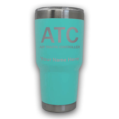 LaserGram 30oz Tumbler Mug, ATC Air Traffic Controller, Personalized Engraving Included